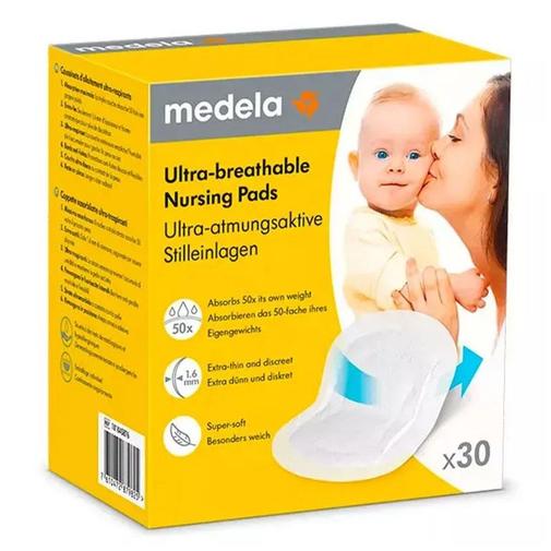 Medela - Boite de 30 coussinets d'allaitement ultra-respirants - Jetables - Blanc