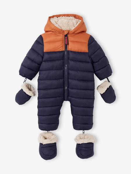 Vertbaudet - Combipilote bébé colorblock doublée et matelassée encre