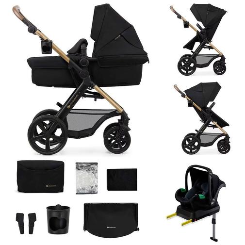 Kinderkraft - Poussette Moov 2 4 En 1 Avec Siège 2 En 1 Transformable, Mink Pro I-size, Travel System Et Roues Eva Noir