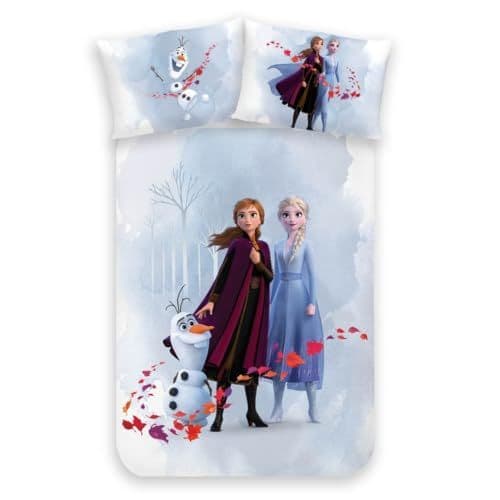MTOnlinehandel - MTOnlinehandel Parure de lit Anna & Elsa - 100 x 135 cm et 40 x 60 cm - En flanelle de coton - Motif La Reine des Neiges - Pour bébé fille - 1 taie d'oreiller 40 x 60 cm et 1 housse de couette 100 x