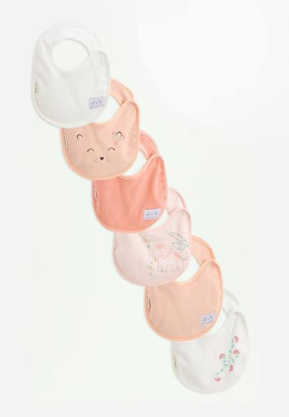 Petit Beguin - Lot De 6 Bavoirs Bébé Badian Rose