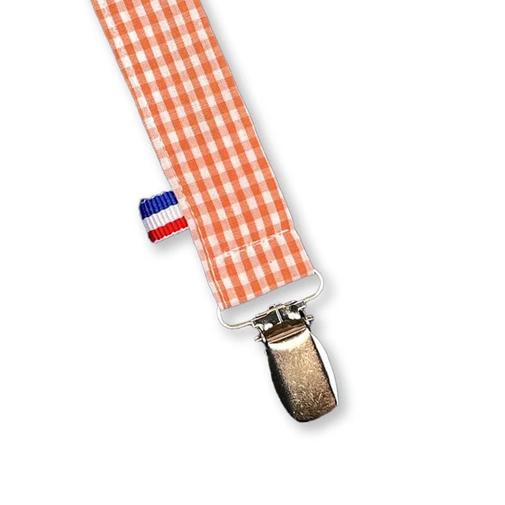 Papate - Attache tétine en coton bio teddy vichy