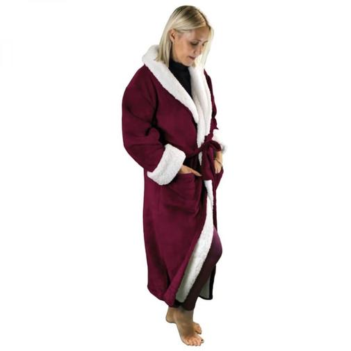Vivezen - Robe de chambre polaire prune - S/M
