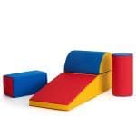 COSTWAY - Blocs de Construction de Grands XL en Mousse-5 Pièces Jouets Éducatifs sur Logiciel avec Housse Bleu/Jaune/Multiolore/Rouge/Rose/Vert