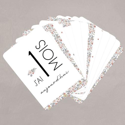 Le Faire-Part Français - Cartes étapes bébé Liberty pastel