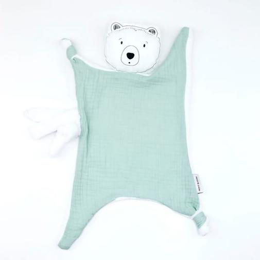Petit Bloom - Doudou lange ours brun sauge