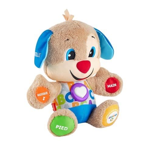 Fisher-Price - Fisher-Price Puppy Eveil Progressif | Peluche Musicale et Interactive | Plus de 75 Chansons et 3 Niveaux D'apprentissage | Jouet bébé 6 Mois et Plus pour Filles et Garçons | Version Française, FPM44