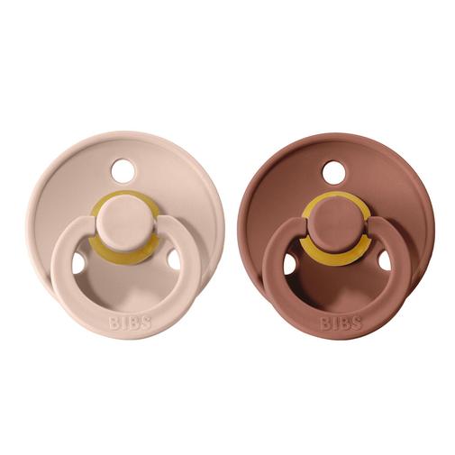 Bibs - Lot de 2 Sucettes Rondes Colour Woodchuck & Blush - 18 Mois +