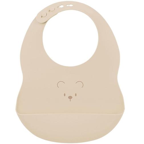 Nattou - Bavoir réglable avec bac récupérateur - Silicone - Argile - Argile