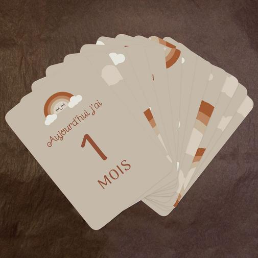 Le Faire-Part Français - Cartes étapes bébé Arc-en-ciel