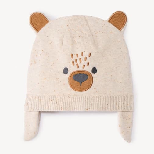 Orchestra - Bonnet ludique chien en tricot neps pour bébé garçon