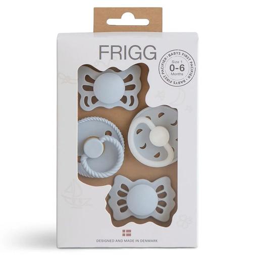 Frigg - Pack de 4 Sucettes "Première sucette de bébé" Powder Blue - Bleu