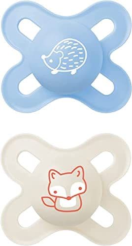 MAM - Sucette Naissance "Couleurs de la Nature" Motif - 0-2 mois - Silicone - Bte stérilisation X2