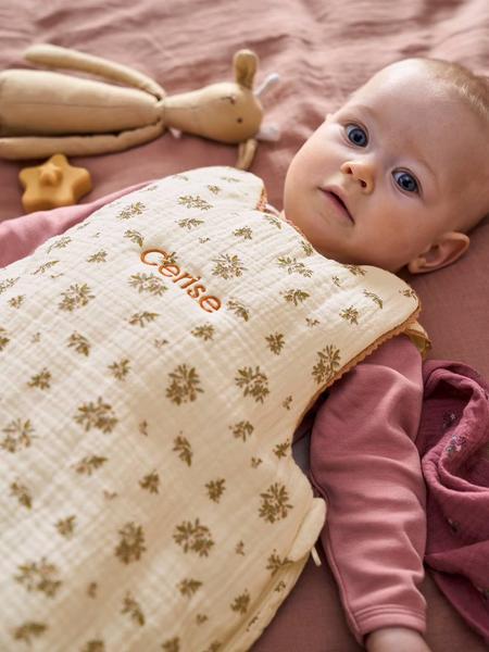 Vertbaudet - Gigoteuse en gaze de coton personnalisable GRENIER écru / multicolore