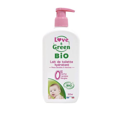 Love & Green - Lait de toilette hydratant bio - 500ml - Blanc