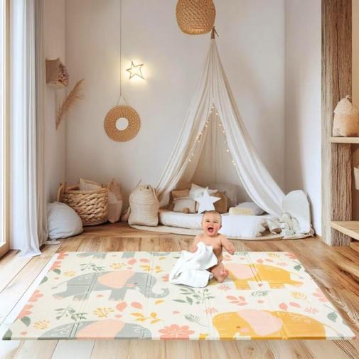 Moby System - Tapis d'éveil bébé pliable double faces