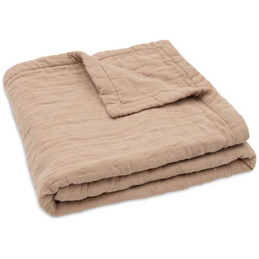 Jollein - Couverture en gaze de coton Jacquard Biscuit (75 x 100 cm)