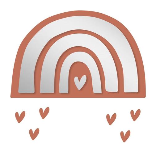 Decochic - Miroir enfant arc-en-ciel en acrylique terre cuite 45,4x29,3 cm