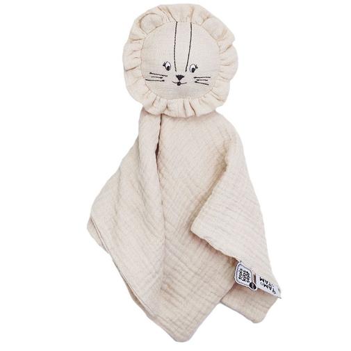 Trois Kilos Sept - Doudou mousseline Lion Tam Tam Sable 34x34cm - Beige