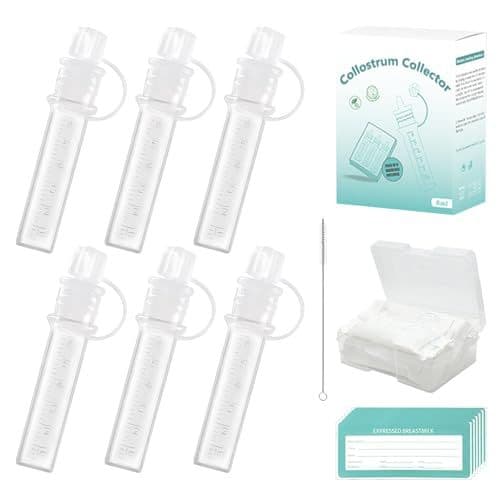 BORDEAG - 6 Pièces Kit De Collecte De Colostrum, 6 Ml Kit Collecteur De Colostrum, Colostrum Collector Colostrum Kit, Colostrum Kit Collector Récipient De Rangement, Brosse De Nettoyage