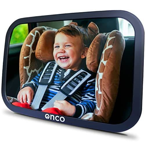 Onco - Onco Miroir Voiture Bébé Retroviseur - 100% Incassable, Miroir Bébé Voiture, Double Prix : Meilleure invention de voyage 2023 et Meilleur produit de sécurité 2024, Accessoire Voiture