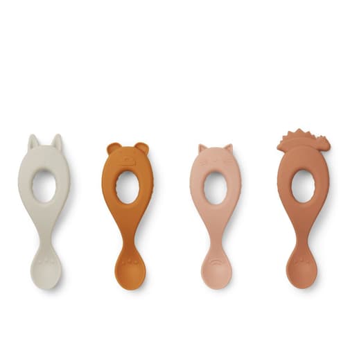 LIEWOOD - Lot de 4 cuillères en silicone Liva - Rose mix