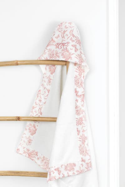 Chambre - Cape de bain - Imprimé inspiration Toile de Jouy rose