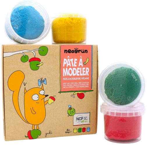 Neogrün - Coffret Yuki pâte à modeler naturelle et vegan (assort. 4 pots)