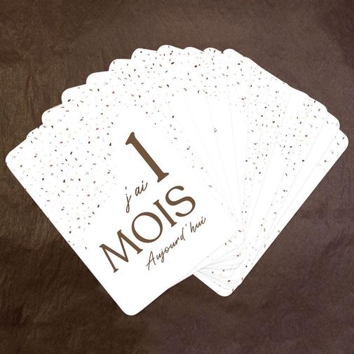 Le Faire-Part Français - Cartes étapes bébé Confettis Terrazzo