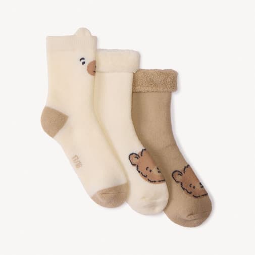 Orchestra - Lot de 3 paires de chaussettes oursons pour bébé