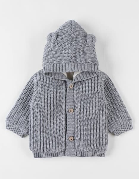 Noukies - Taille 3 mois Mantelet en tricot gris - Noukies