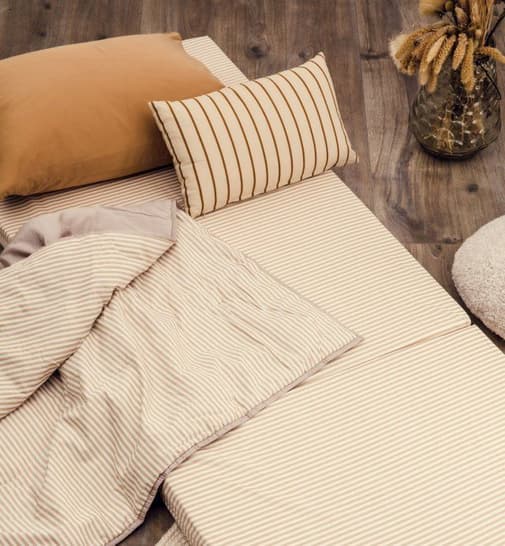 Kadolis - Matelas d'appoint pliant coton bio rayé
