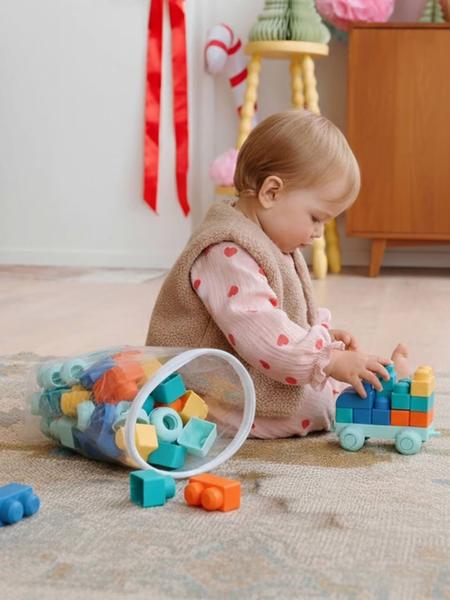 Vertbaudet - Set de 100 briques de construction en plastique multicolore