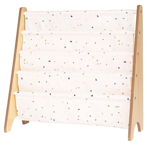 3 sprouts - Bibliothèque en tissu recyclé Terrazzo crème