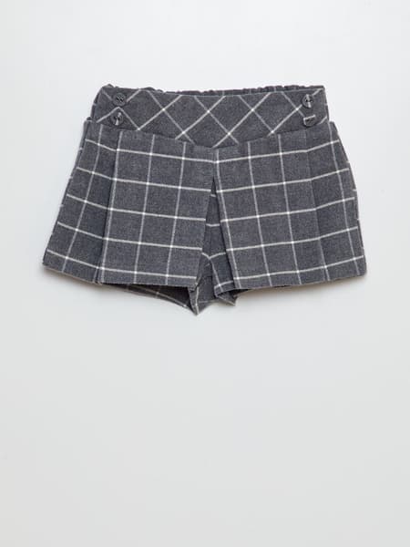 KIABI - Short en flanelle à carreaux gris - Taille 3 Mois