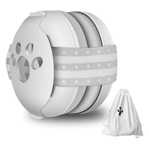 Myetasser - Protection auditive pour bébés jusqu'à 36 mois – 25 dB – Casque anti-bruit pour bébé empêche les dommages auditifs et améliore le sommeil en déplacement – Bandeau réglable, Blanc., Taille unique
