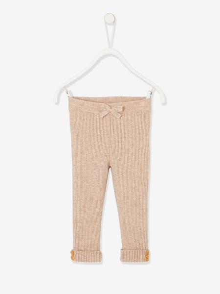 Vertbaudet - Legging en tricot bébé beige