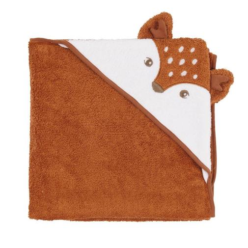 Maisons du Monde - Sortie de bain biche en coton écru et caramel 100x100