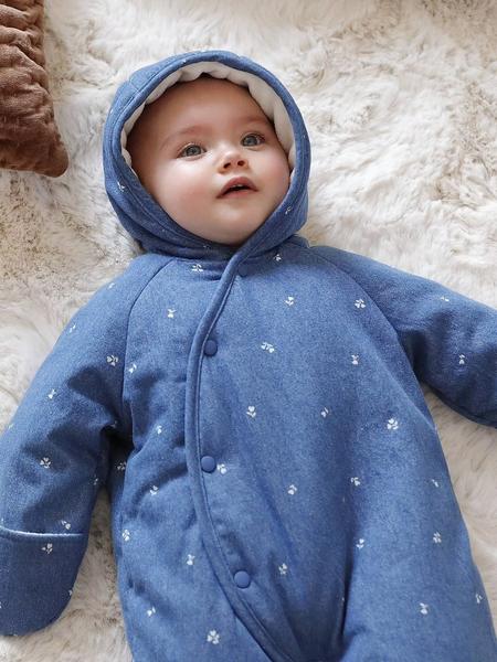 Vertbaudet - Combipilote naissance en denim imprimé stone