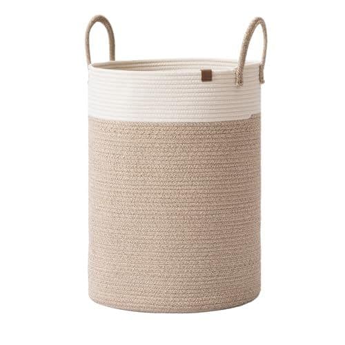 La Jolíe Muse - LA JOLIE MUSE Paniers de Rangement en Corde Tressée - Grand Panier en Coton, Panier à Linge pour ranger Couvertures, Jouets pour Enfants, Panier de Buanderie pour Vêtements Bébé