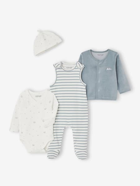 Vertbaudet - Kit naissance personnalisable 4 pièces bleu ciel - Vertbaudet
