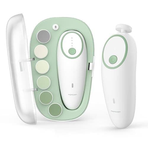 momcozy - Momcozy Lime à Ongles Électrique pour Bébé, Faible Bruit Coupe-Ongles Électrique avec Lumière Doux, Coupe-Ongles Électrique Rechargeable pour Soins des Ongles de Nouveau-Nés & Enfants, 7 Remplacements