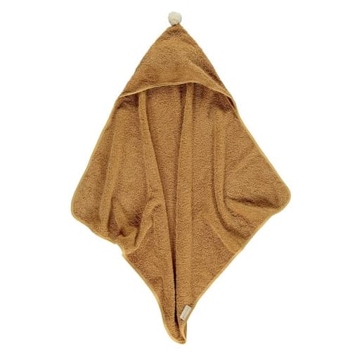 Nobodinoz - Cape de bain bébé So Cute coton bio caramel