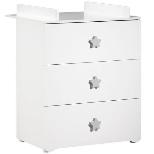 Baby Price - Commode à langer New Basic Boutons étoile gris