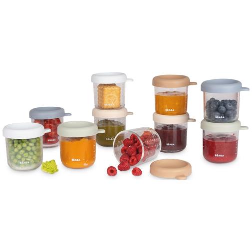 Béaba - Coffret 10 portions verre 250 ml Natural color mix