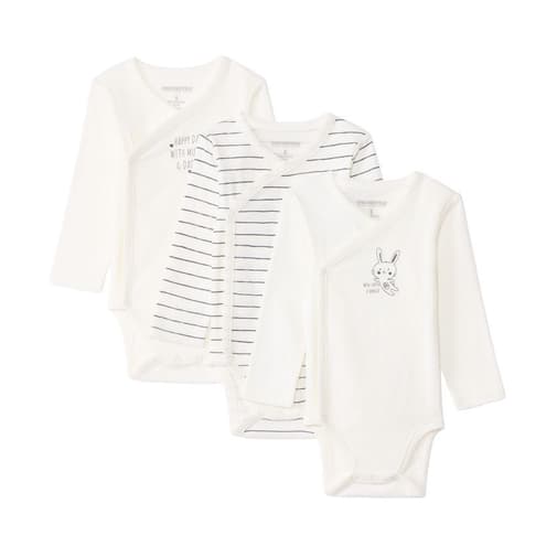 Orchestra - Lot de 3 bodies manches longues fantaisie pour bébé fille