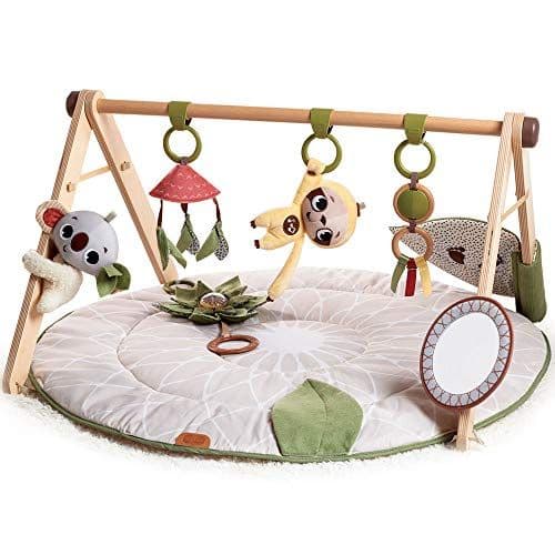 Tiny Love - Tiny Love Tapis d’éveil Luxe, élégant en bois avec musique, 0 mois+, tapis de jeux bébé, 20 activités, jouet musical à emporter, tissus haut de gamme, 12 cartes d'étapes, Boho Chic