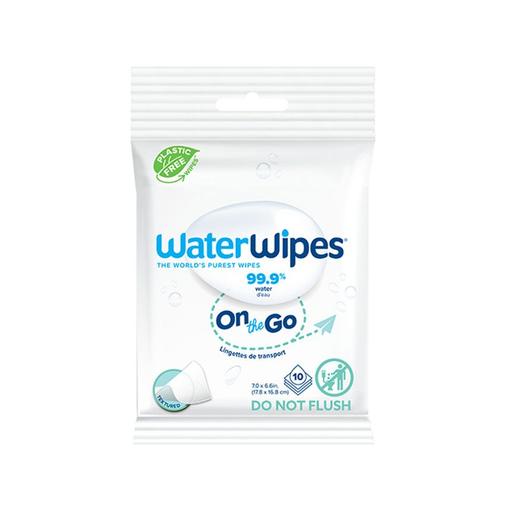 Waterwipes - Paquet de 10 lingettes à l'eau On The Go - Blanc
