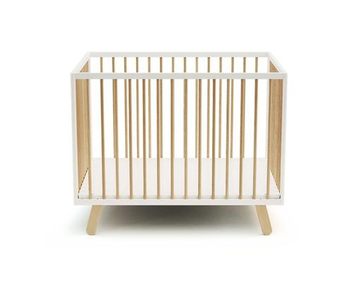 At4 - Parc bébé en bois blanc et hêtre verni 80 x 100 cm