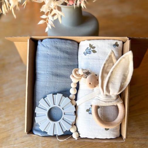 A Mes Copines - Coffret de naissance bébé bleu